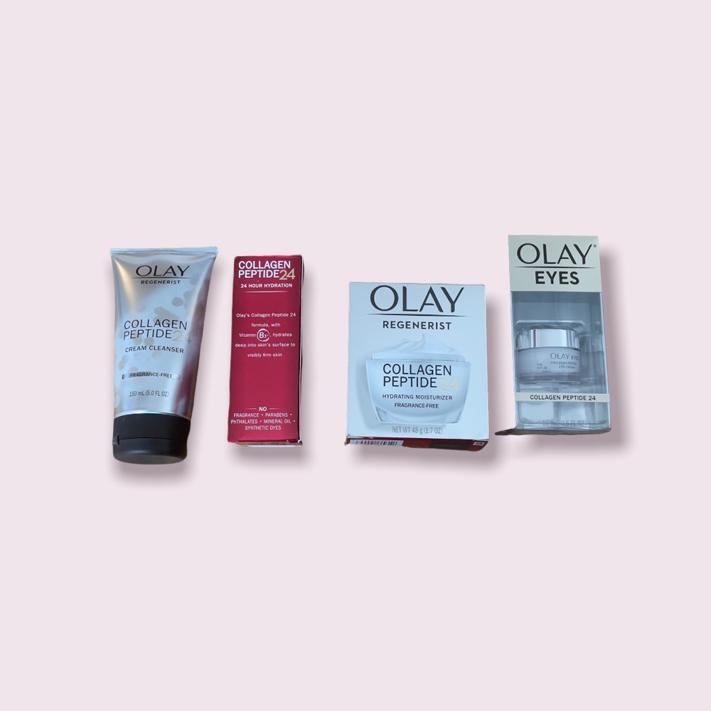 OLAY COLLAGEN PEPTIDE CREAM CLEANSER, SERUM, MOISTURIZER, & EYE CREAM